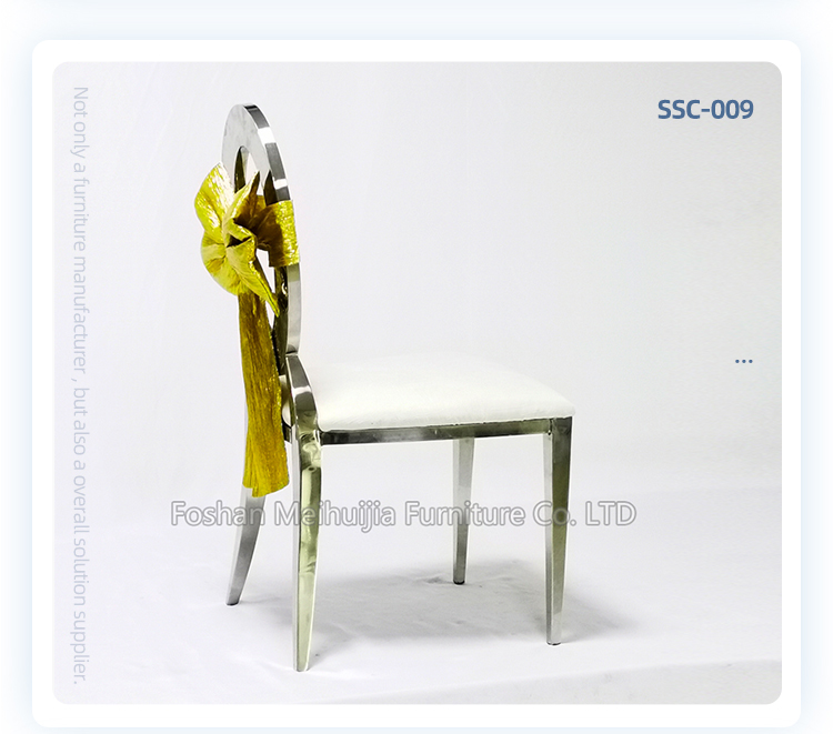 New style luxury round back stainless steel banquet event wedding chair