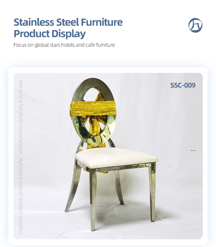 New style luxury round back stainless steel banquet event wedding chair