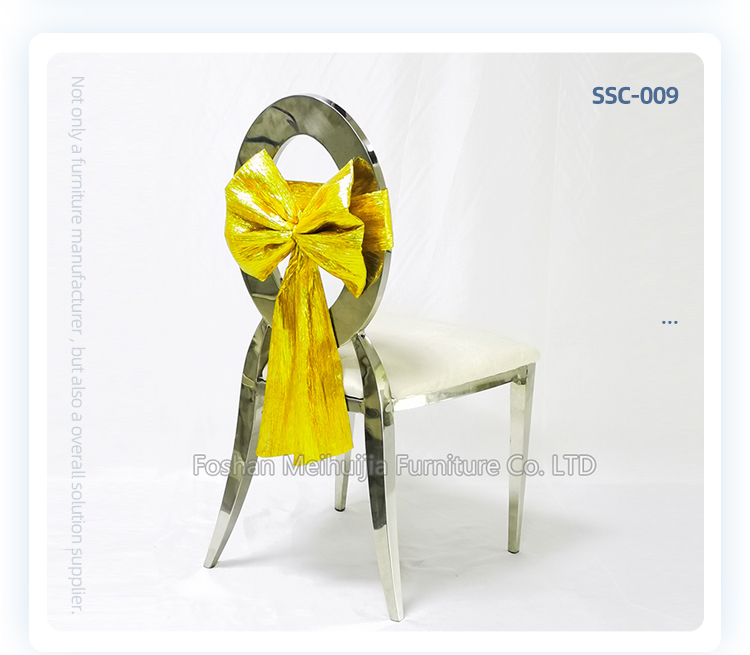 New style luxury round back stainless steel banquet event wedding chair