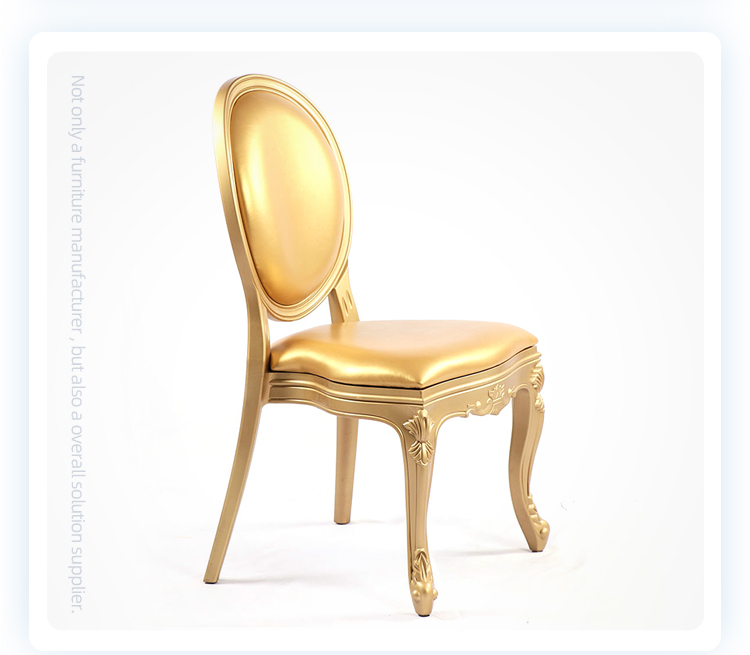 Custom stackable hotel banquet round back chairs gold louis ghost resin chair for events