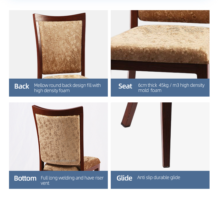 Wholesale commercial furniture stacking metal upholstered restaurant chairs