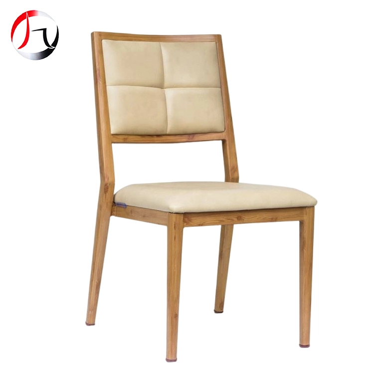 MHJ furniture - Customizes Commercial Aluminum Wood Look Restaurant Hotel Banquet Dining Chairs Imitated wooden chair 1