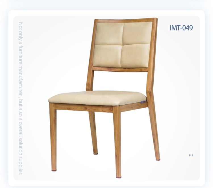 Customizes commercial aluminum wood look restaurant hotel banquet dining chairs