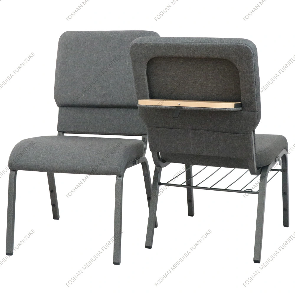 Wholesale durable stackable interlocking steel teaching chair with writing board and installable bookshelf 1
