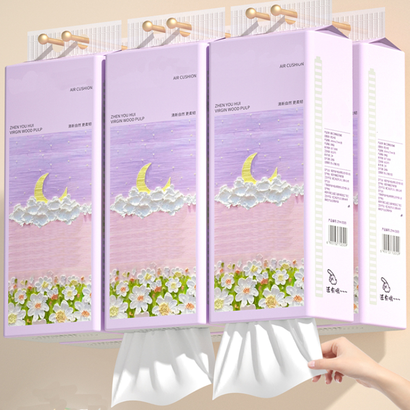 High Quality Household Hanging Type Toilet Paper Large Bag Extraction Bottom Hanging Facial Tissue 1