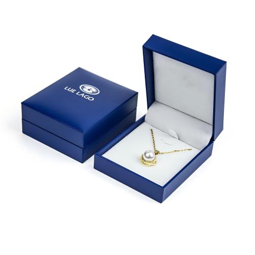 Blue Leather Paper Necklace Boxes