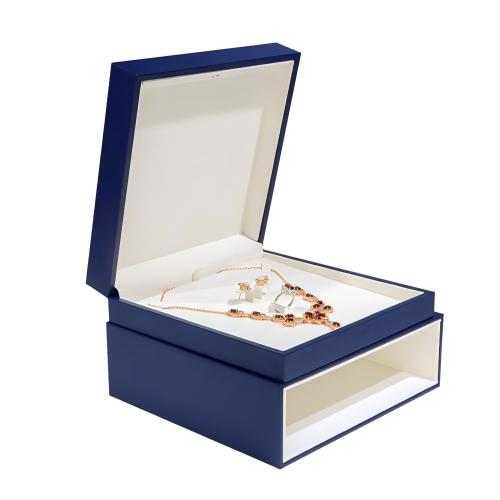 Blue Led Light Leatherette Paper Necklace Boxes