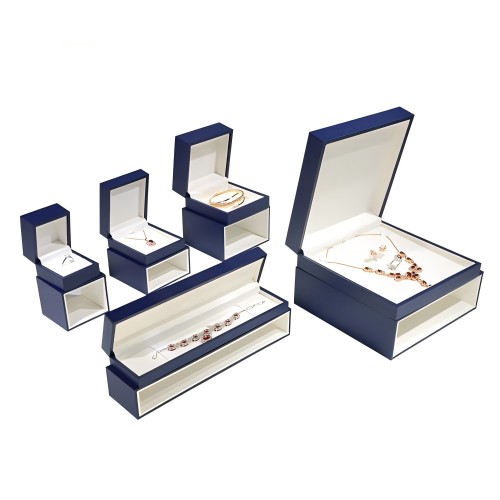 Black Leatherette Paper Jewelry Boxes