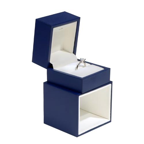 Blue Led Light Leatherette Paper Ring Boxes