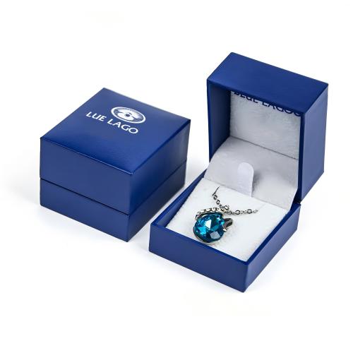 Blue Leatherette Paper Pendant Boxes