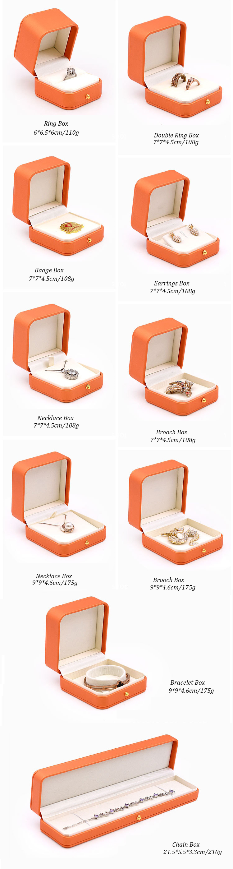 Wholesale Custom Leather Ring Earring Bracelet Jewelry Box 17