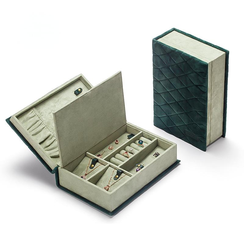 High End Jewelry Box Portable Book Shaped Jewelry Box Company