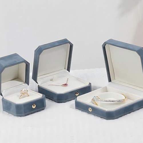 light blue velvet ring box