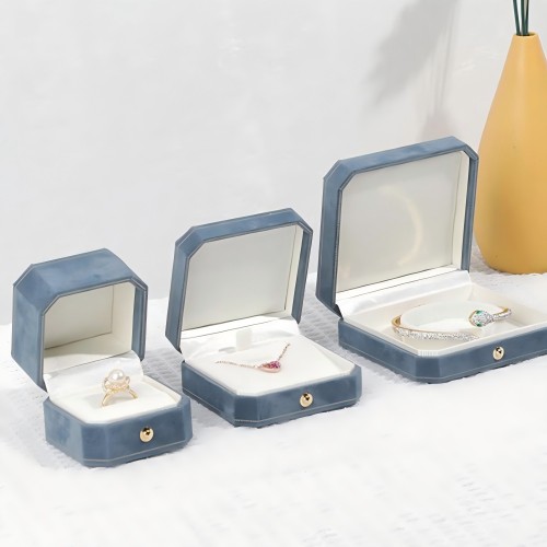 light blue velvet necklace box