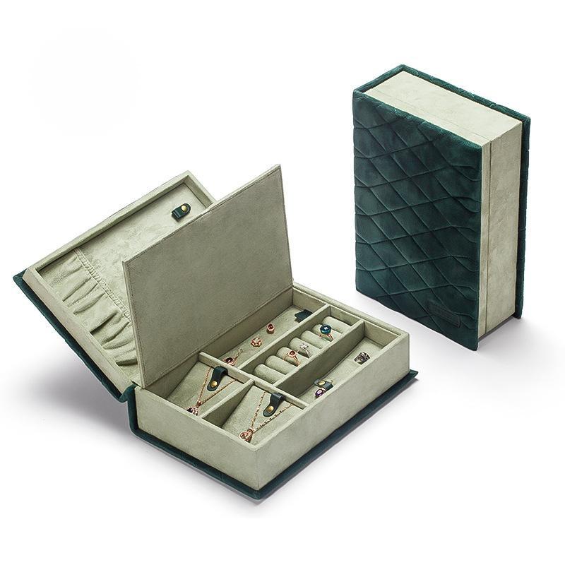 High End Jewelry Box Portable Book Shaped Jewelry Box Company