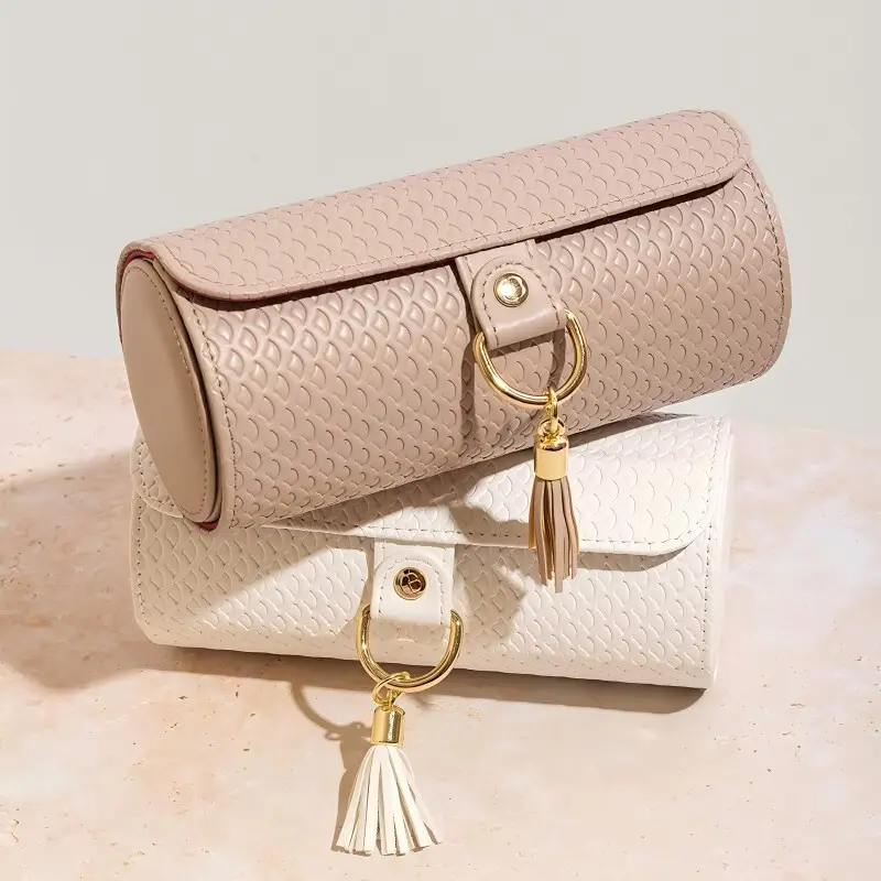 Wholesale Creative Ladder Rotation Style Travel Jewelry Roll Case 1