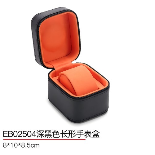 짙은 검정색 직사각형 낙하 방지 휴대용 여행용 시계 케이스 상자