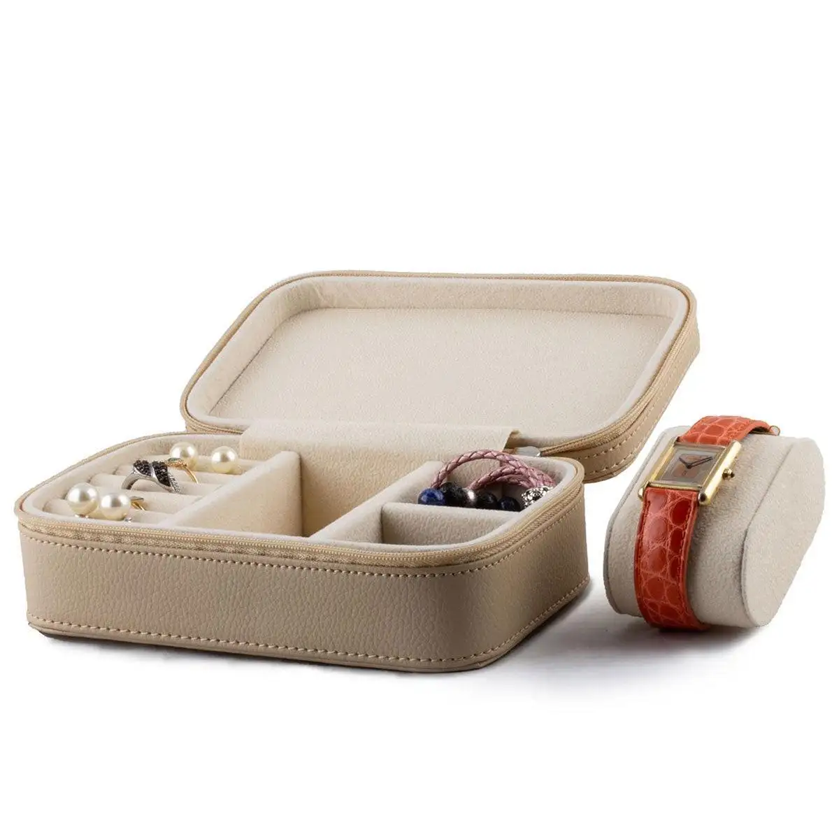 Custom Watch And Jewelry Box Leather Watch Travel Case - Annaigee 1