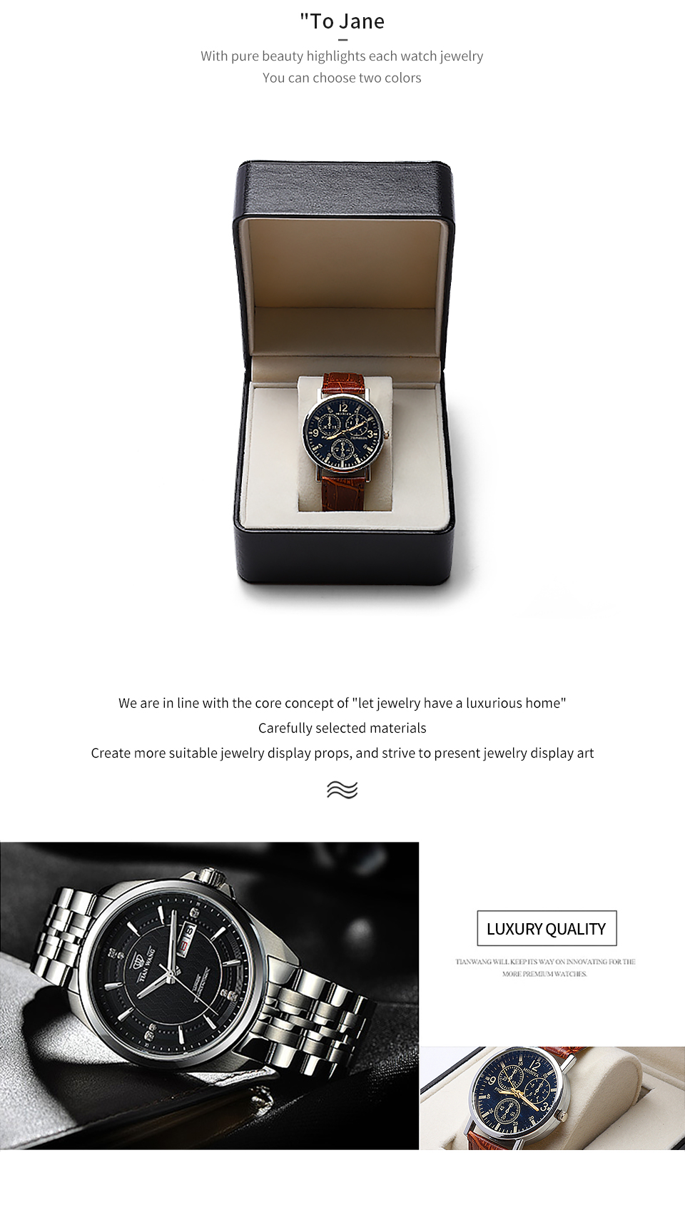 Classic custom leather watch gift boxes paired with black and white color design-6