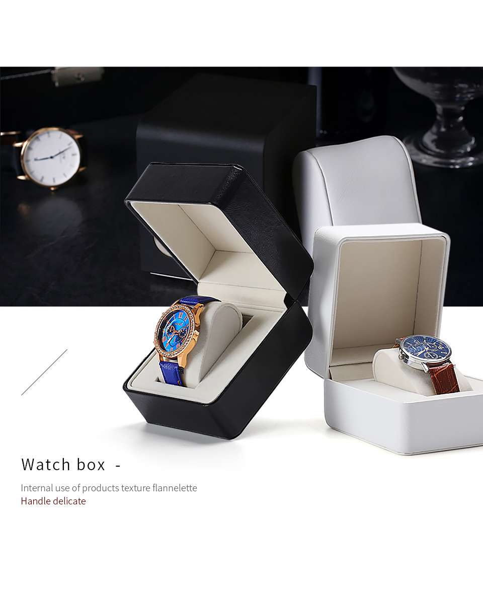 Classic custom leather watch gift boxes paired with black and white color design-2