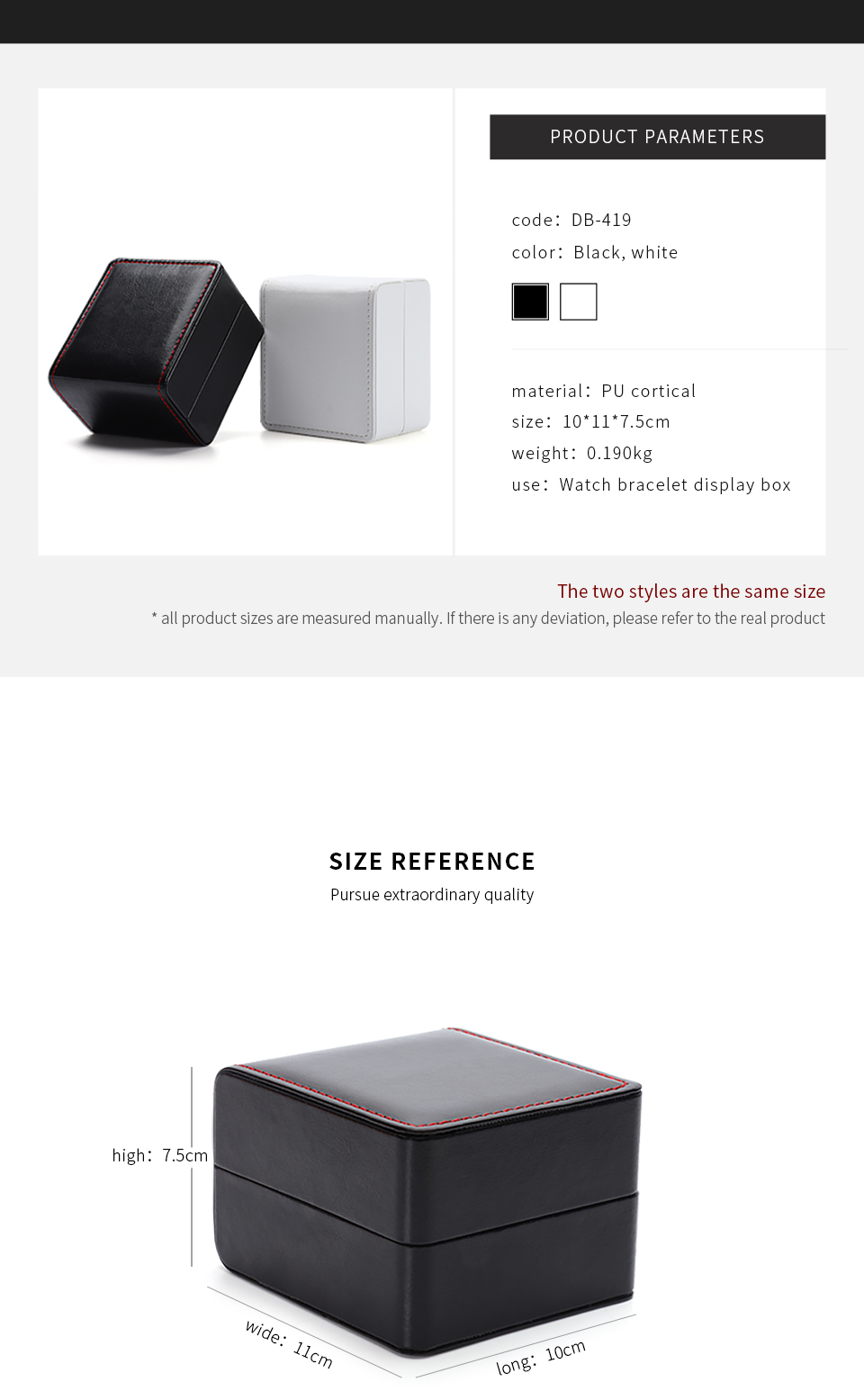 Classic custom leather watch gift boxes paired with black and white color design-1