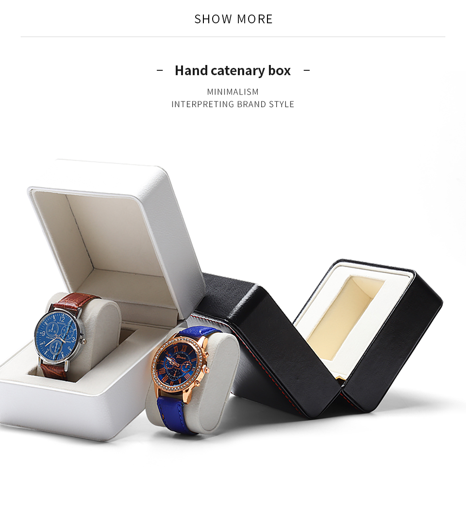 Classic custom leather watch gift boxes paired with black and white color design-5