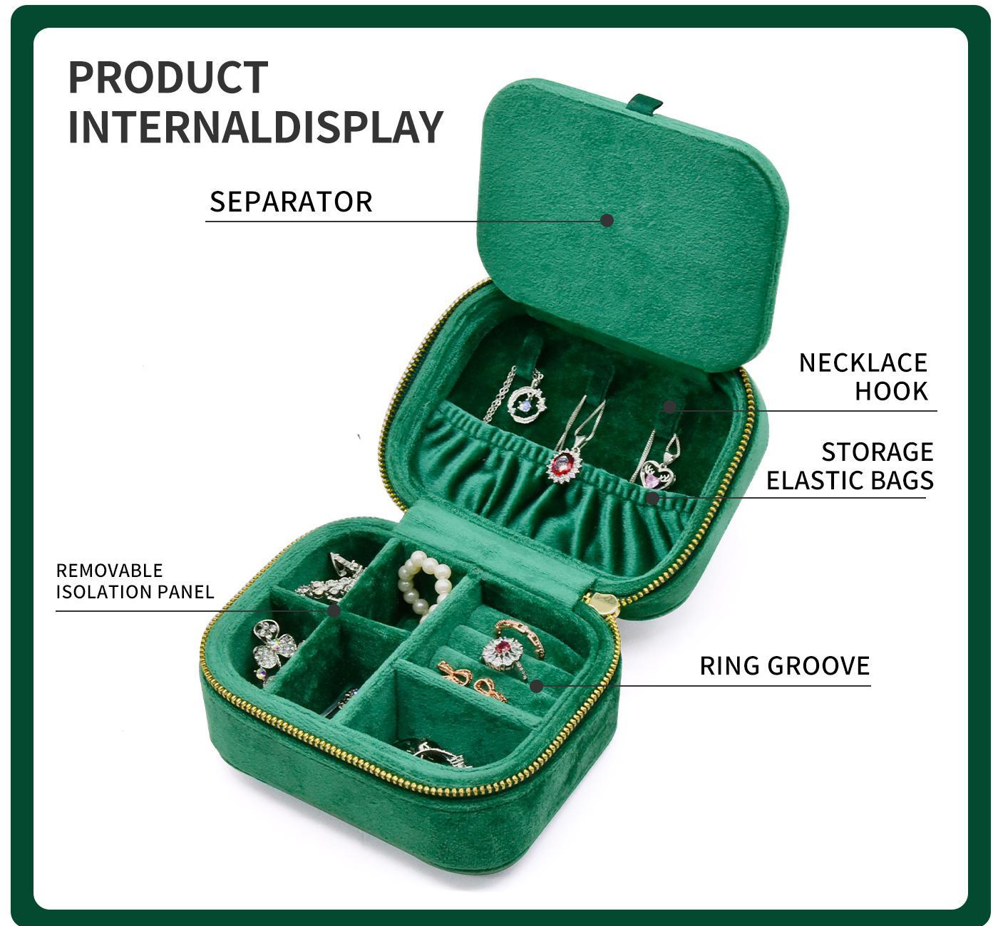Factory Outlet Velvet Portable Travel Jewelry Case with Mirror 9