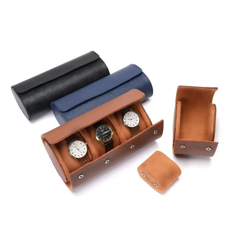 Wholesale Vintage 1 Slot 2 Slots 3 Slots Travel Watch Roll Cases 1
