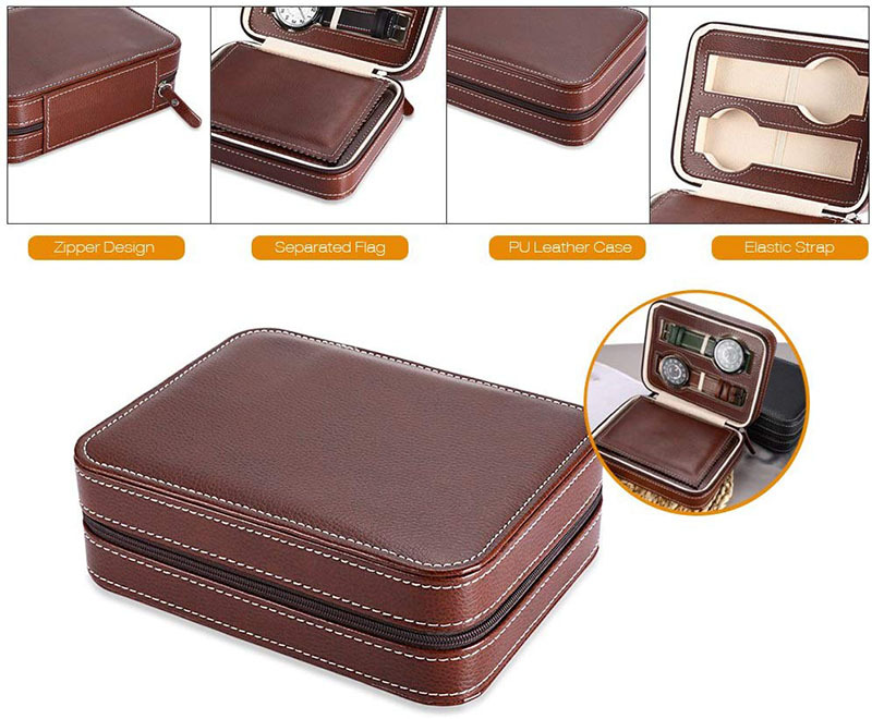 portable compact watch case details