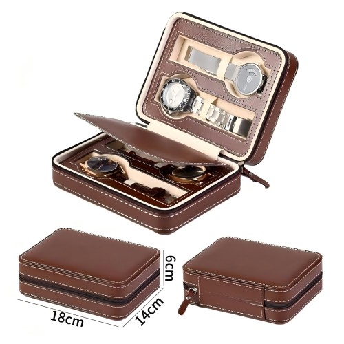 4 slots zipper watch boxes