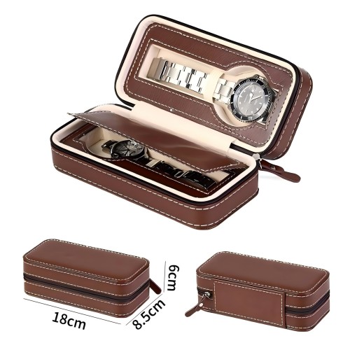 2 slots zipper watch boxes