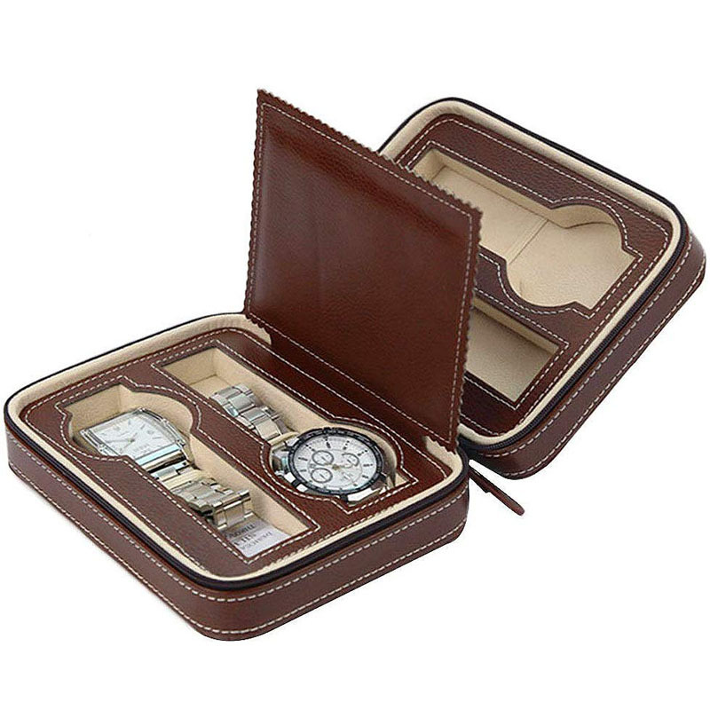 4 slots portable watch box