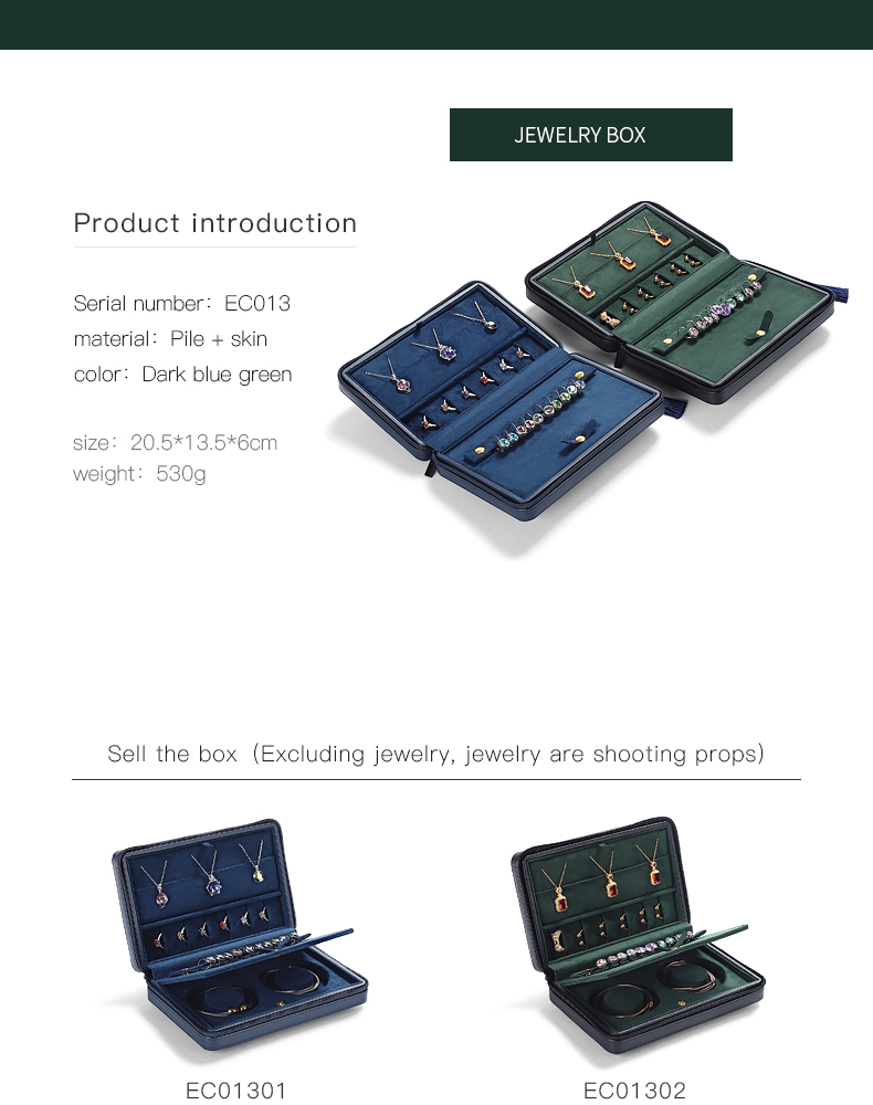 Compact leather travel jewelry pouches details-4