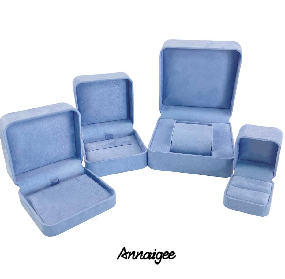 Minimalist Design Quality Suede Rings Earrings Necklaces Bracelet Boxes - Annaigee 10