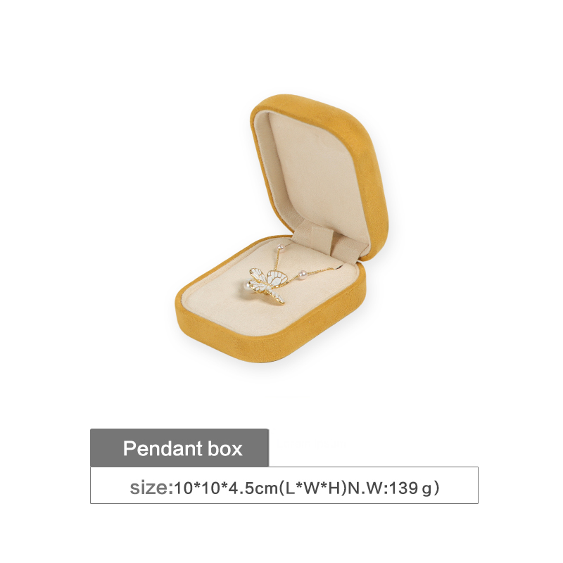 yellow velvet pendant box