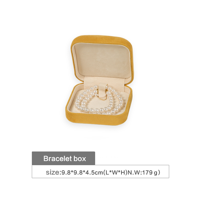 yellow velvet bracelet box