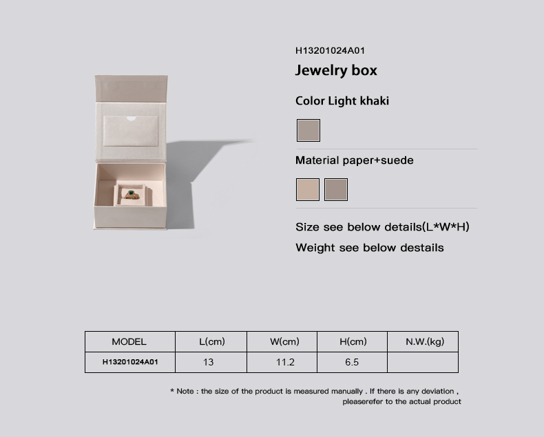 Custom Light Khaki Ring Box Nested In Magnetic Jewelry Gift Boxes 12