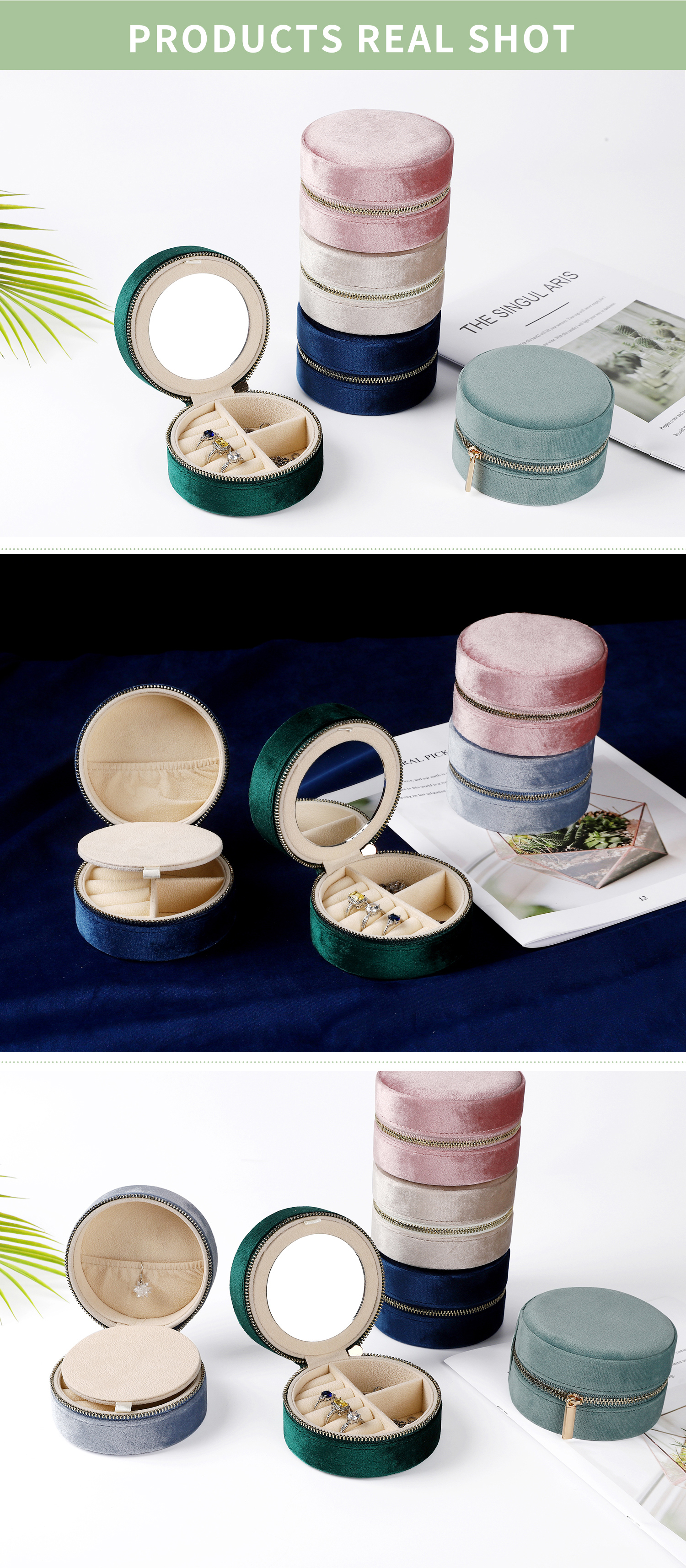 Round Travel Jewelry Case Details -2