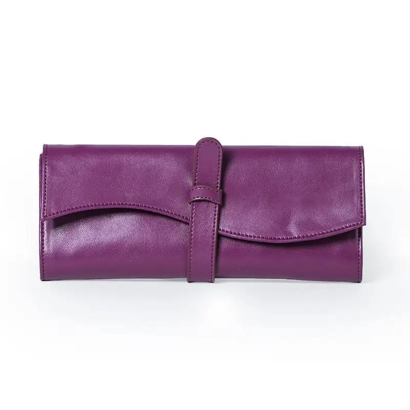High-end Purple Leather Travel Jewelry Roll Bags Wholesale 1