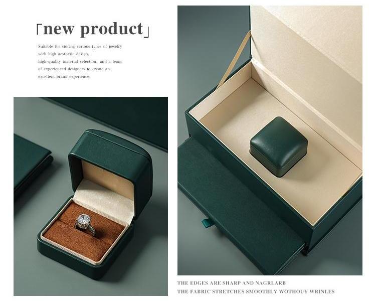 Custom Magnetic Flip Lid Jewelry Box with Velvet Interior and Pull-Out Certificate Drawer