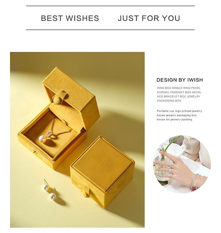 Light Luxury Warm Yellow Sheepskin Velvet Jewelry Packaging 14