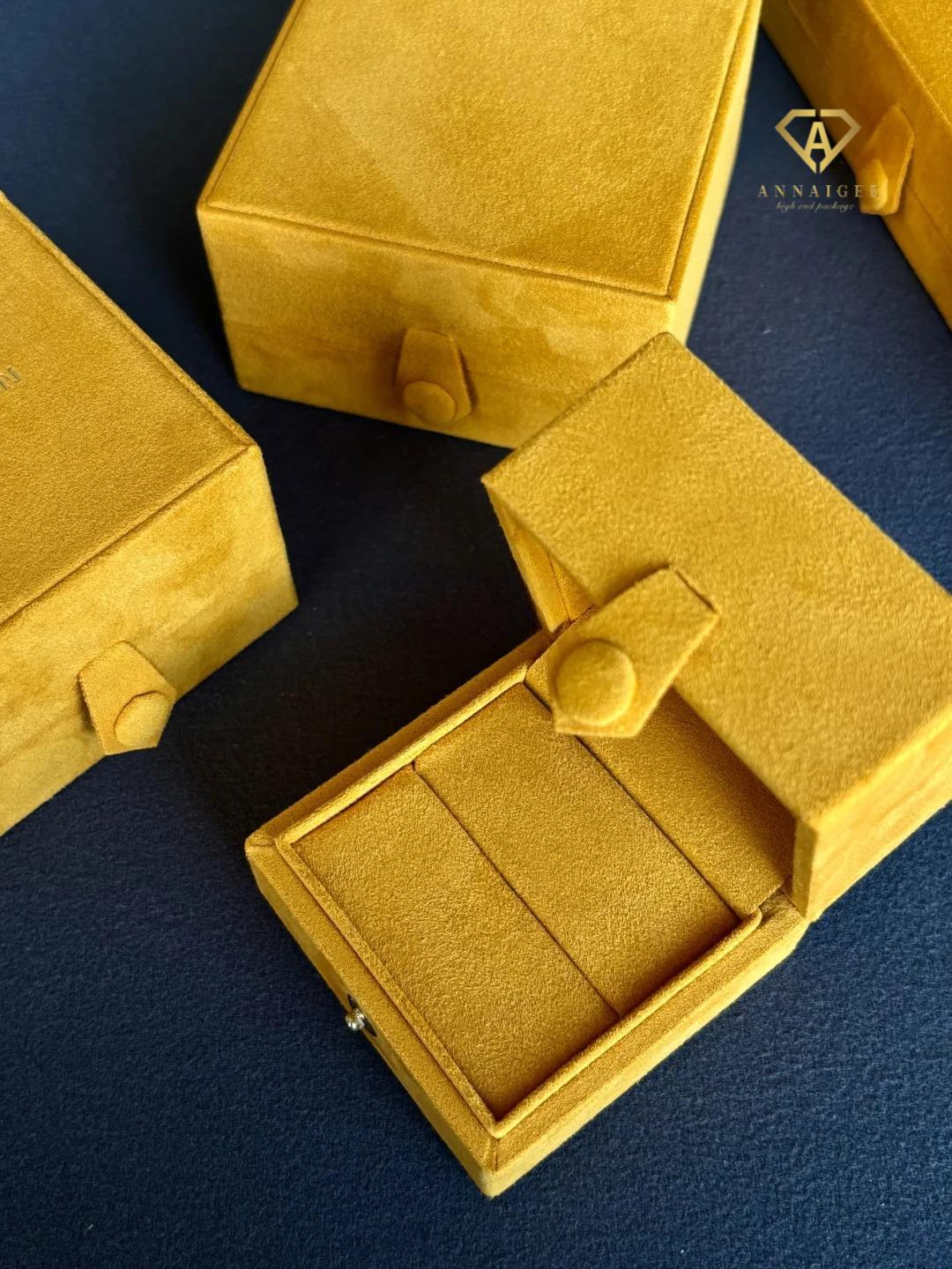Custom Yellow Velvet Jewelry Box