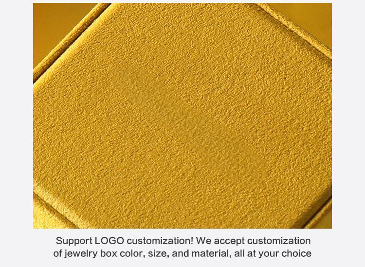 Light Luxury Warm Yellow Sheepskin Velvet Jewelry Packaging 17