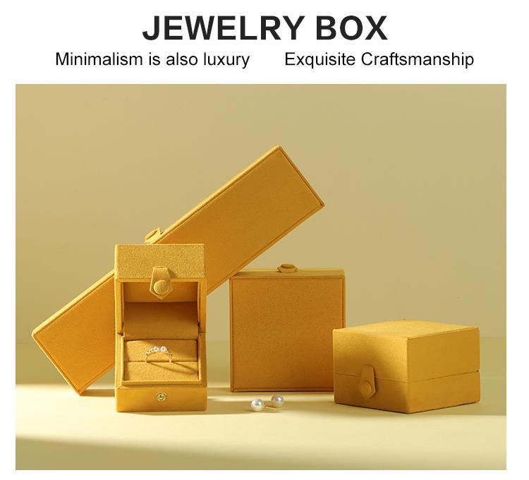 Custom Yellow Velvet Jewelry Box for Ring Pendant Bracelet