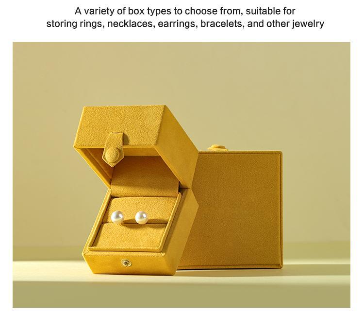 Light Luxury Warm Yellow Sheepskin Velvet Jewelry Packaging 13