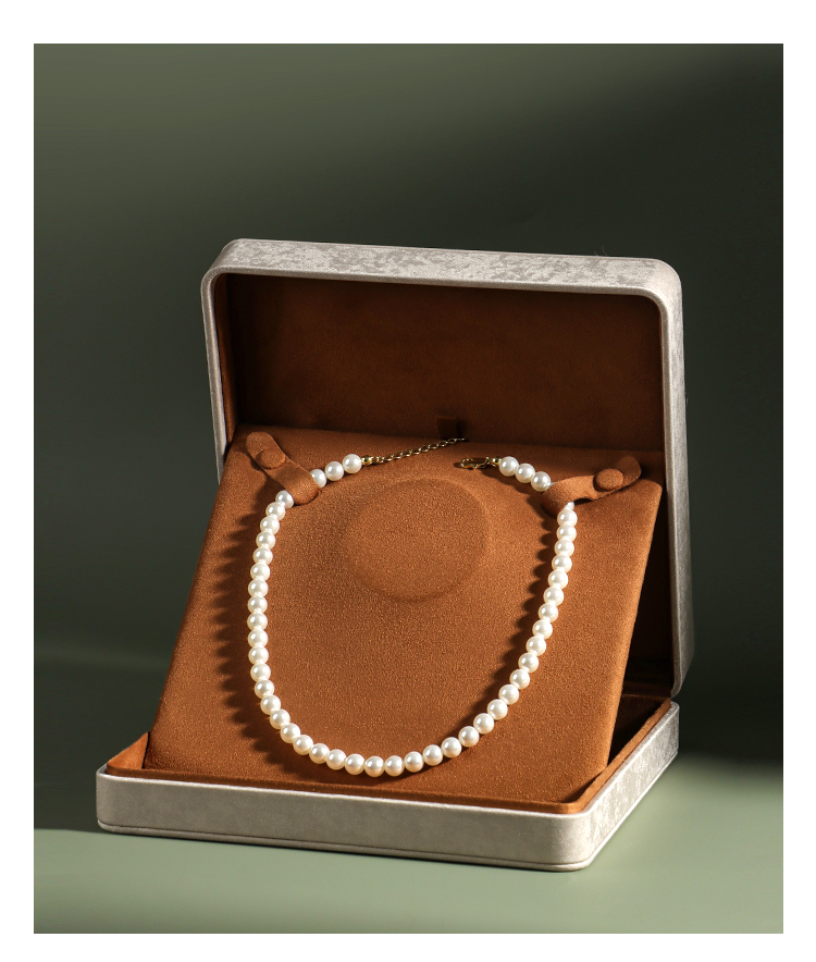 Classic Autumn-winter Gray Leather Series Flip-top Jewelry Box 18