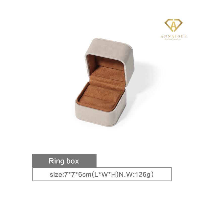 gray leather jewelry ring box