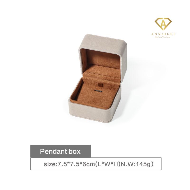 gray leather jewelry pendant box