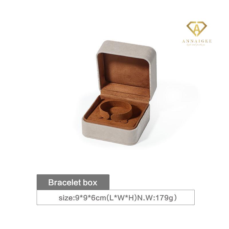 gray leather jewelry bracelet box