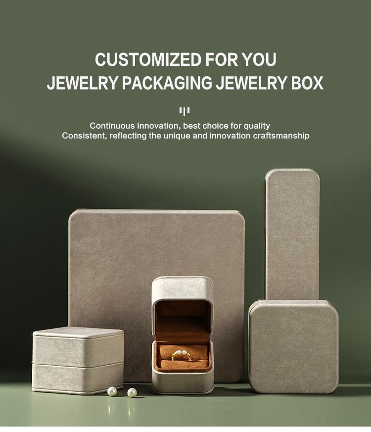 Autumn-winter Gray Tones Patterned PU Leather Boxes For Jewelry